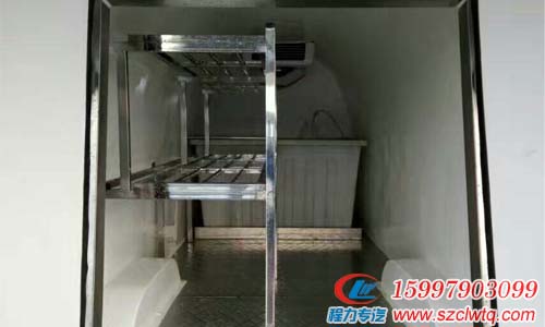 福田G7面包冷藏車(chē)帶貨架放框裝龍蝦鮑魚(yú)