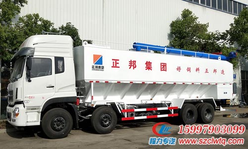 正邦客戶訂購東風(fēng)天龍前四后八40方散裝飼料運(yùn)輸車