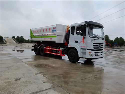 國六東風(fēng)錦程后雙橋（后八輪）20噸伸縮套臂車廂可卸式垃圾車，18方淤泥垃圾箱無泄露垃圾車