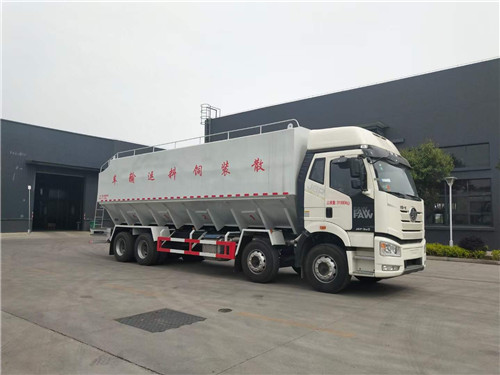 國六解放J6P前四后八散裝飼料車